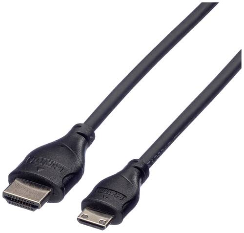 Roline HDMI Anschlusskabel HDMI-A Stecker, HDMI-Mini-C Stecker 0.80m Schwarz 11.04.5568 Geschirmt HD von Roline