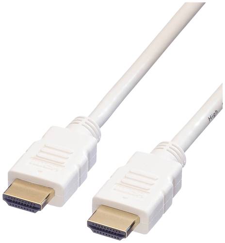 Roline HDMI Anschlusskabel HDMI-A Stecker 2.00m Weiß 11.04.5587 Geschirmt HDMI-Kabel von Roline