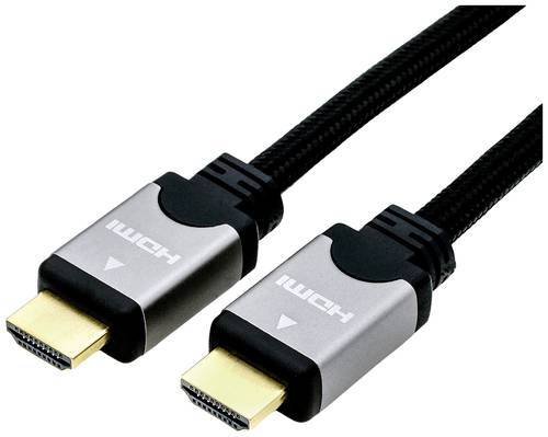 Roline HDMI Anschlusskabel HDMI-A Stecker 3.00m Schwarz, Silber 11.04.5852 doppelt geschirmt HDMI-Ka von Roline