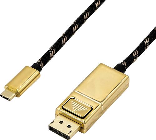 Roline USB-C® / DisplayPort Adapterkabel USB-C® Stecker, DisplayPort Stecker 1.00m Schwarz/Gold 11 von Roline