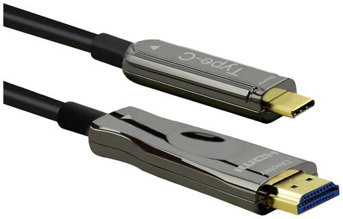 Roline USB-C® / HDMI / Glasfaser Adapterkabel USB-C® Stecker, HDMI-A Stecker 30.00m Schwarz 14.01. von Roline