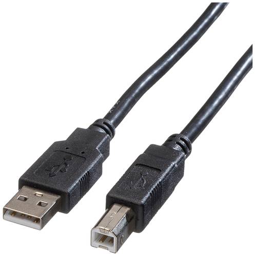 Roline USB-Kabel USB 2.0 USB-A Stecker, USB-B Stecker 4.50m Schwarz Geschirmt 11.02.8845 von Roline