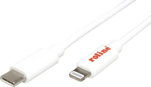 Roline USB-Ladekabel USB-C® Stecker, Apple Lightning Stecker 1.00m Weiß 11028335 von Roline