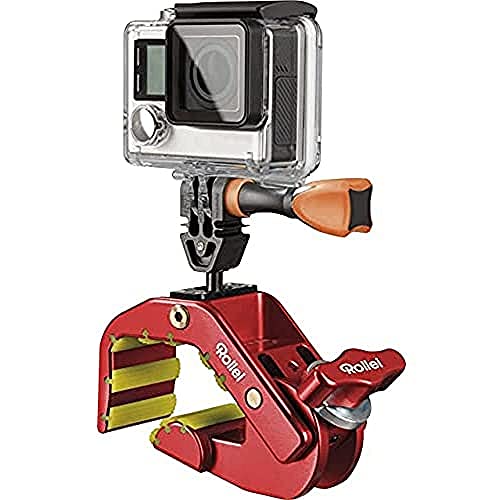 Rollei Actioncam Halterung Pro Shark - für alle GoPro kompatiblen Actioncams, auch an schwierigen Stellen montierbar (Klemmbereich: 25-65 mm), aus eloxiertem Aluminium - Blau von Rollei