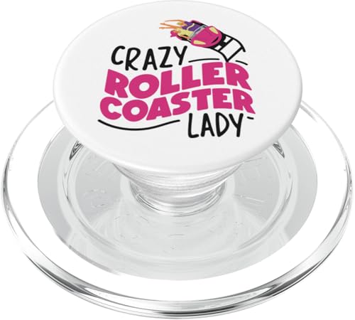 Achterbahn Mädchen Crazy Achterbahn Lady PopSockets PopGrip für MagSafe von Roller Coaster Amusement Theme Park HS0