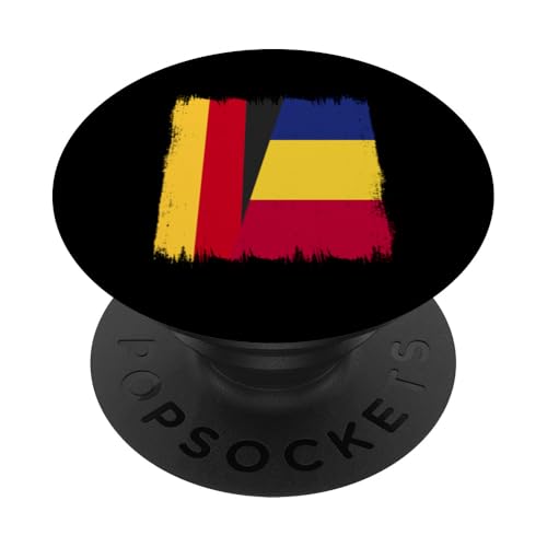 Deutschland Rumänien Halbflagge deutsches rumänisches Erbe PopSockets Klebender PopGrip von Romania Flag Design Proud Romanian Roots