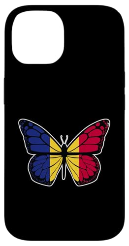 Hülle für iPhone 14 Rumänische Flagge Schmetterling Rumänien Pride Wear Rumänien Reise von Romania Flag Design Proud Romanian Roots