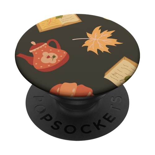 Gemütlicher Herbst ästhetisches Muster Herbstblätter Kürbis Gewürz PopSockets Klebender PopGrip von Romanticizing Fall Aesthetic Autumn Core Prints