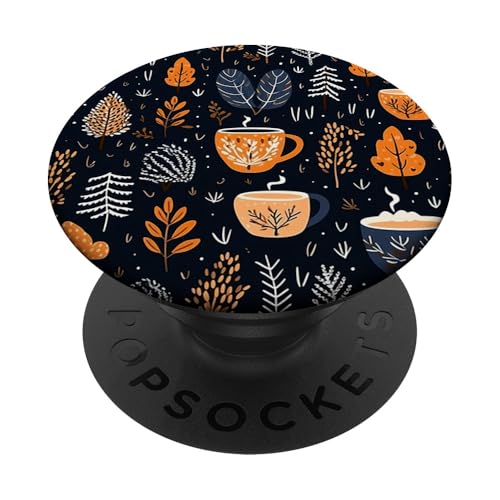 Gemütlicher Herbst ästhetisches Muster Herbstblätter Kürbis Gewürz PopSockets Klebender PopGrip von Romanticizing Fall Aesthetic Autumn Core Prints