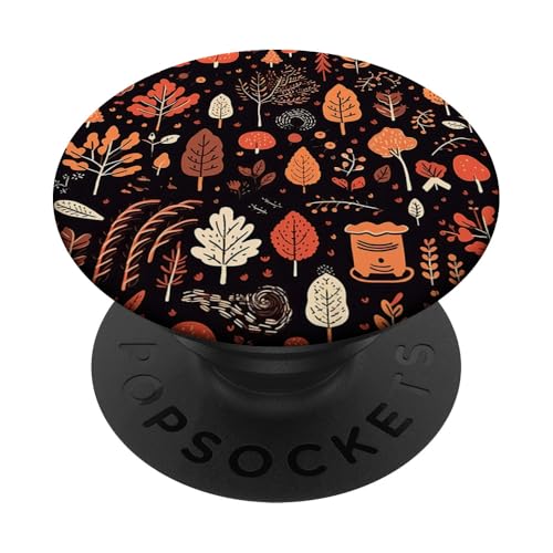 Gemütlicher Herbst ästhetisches Muster Herbstblätter Kürbis Gewürz PopSockets Klebender PopGrip von Romanticizing Fall Aesthetic Autumn Core Prints