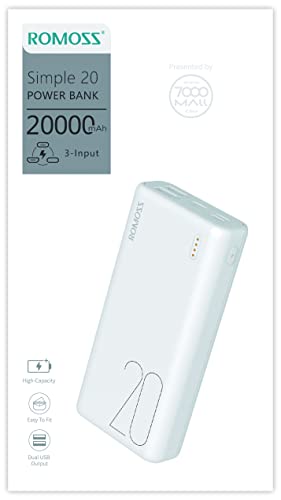 Romoss PSL20-101-1134 (W) Simple 20 Powerbank (Zusatzakku) Li-Ion 20000 mAh YKMS02074 zu von Romoss