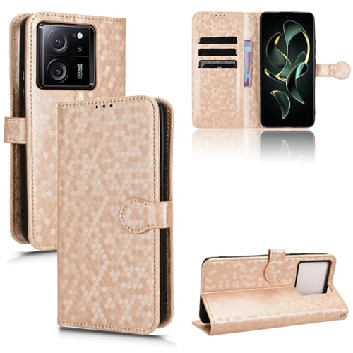 RonRun Handyhülle für Xiaomi 13T/ Xiaomi 13T Pro Hülle Flip Wallet Handyhülle PU Leder Tasche Case Kartenfach Klappen Ständer Stoßfest Schutzhülle Kompatibel mit Xiaomi 13T/ Xiaomi 13T Pro - Roségold von RonRun