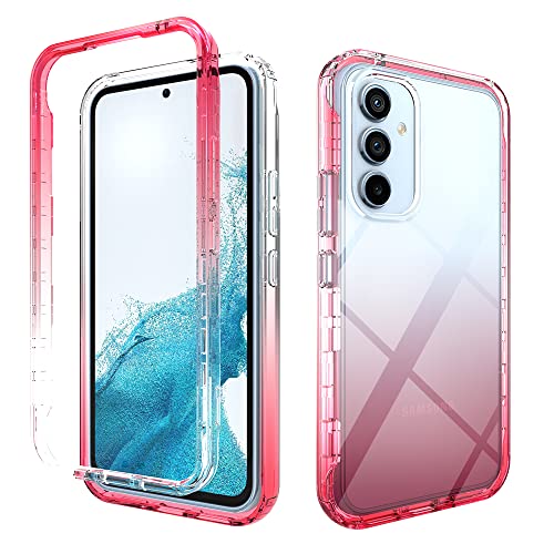 RonRun Hülle für Samsung Galaxy A54 5G Farbverlauf Transparent Handyhülle 360° Rundumschutz Stoßfest Schutzhülle, Rot von RonRun