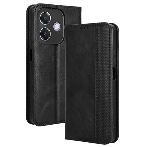 RonRun Oppo A40/ A40m Hülle Flip PU Leder Magnet Handyhülle mit Wallet Case Klappen Ständer Stoßfest Schutzhülle Kompatible für Oppo A40/ A40m, schwarz von RonRun