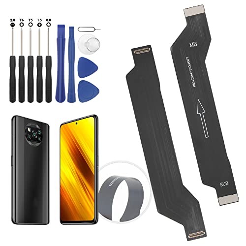 RongZy Flat Flex Kabel Kompatibel mit Xiaomi Poco X3 / Xiaomi Poco X3 NFC/Xiaomi Poco X3 Pro Mainboard FlexKabel für Xiaomi Poco X3 / X3 NFC / X3 Pro Mainboard-Verbindung Ersatz von RongZy