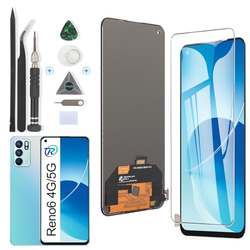 RongZy Kompatibel mit Oppo Reno 6 5G/Reno6 5G/4G TFT Ersatz Bildschirm LCD Display und Touchscreen-Digitizer mit Werkzeugen (Schwarz) von RongZy