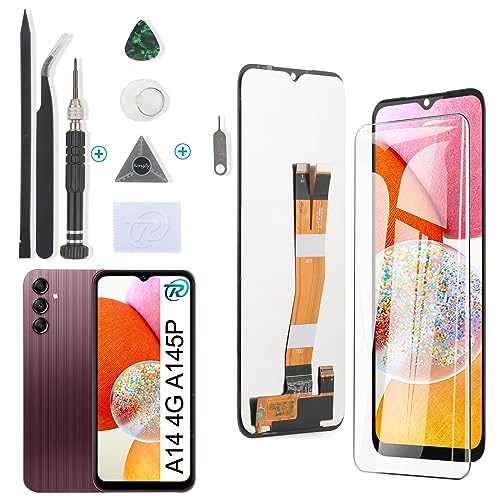 RongZy LCD Display für Samsung Galaxy A14 4G SM-A145P A145R 2023 Touchscreen und LCD Bildschirmersatz mit Reparatur Werkzeuge Kit (Schwarzer) von RongZy