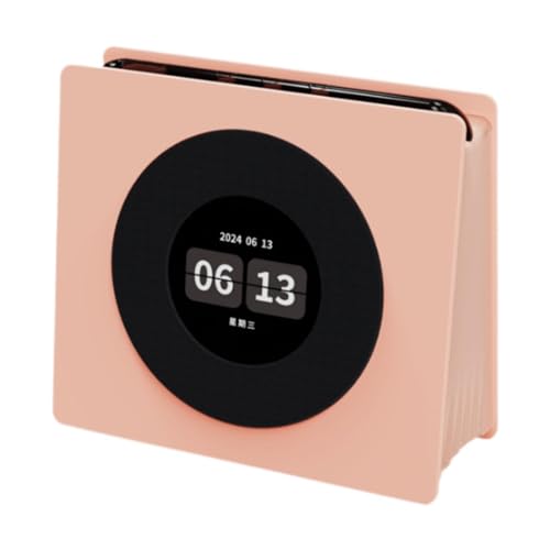 Ronyme BT-Lautsprecher mit Songtextanzeige, Retro-Vinyl-Lautsprecher, Kleiner Lautsprecher, tragbarer Stereo-Sound, Mini-Lautsprecher mit Uhr zum Wandern im, Rosa von Ronyme