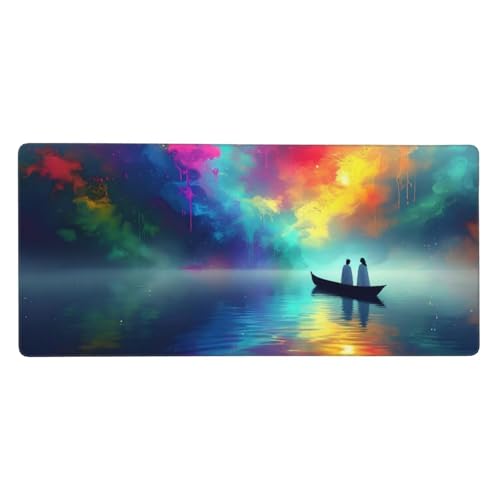 Mauspad XXL, 1200x600x3mm, Mousepad Gaming Abstract Schreibtischunterlage, Gummiboden Rutschfeste und Wasserdichte, Verbessert Präzision und Geschwindigkeit, Geeignet für PC und Laptops Macbook Z-82 von Roogsoo