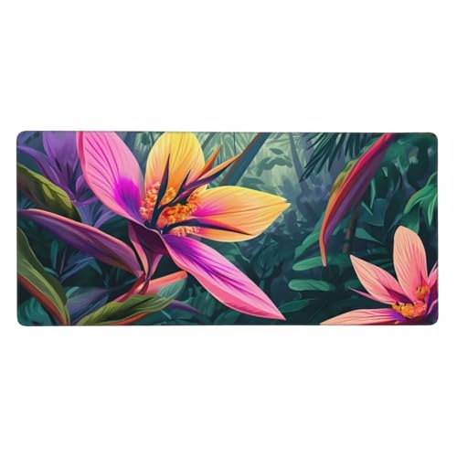 Mauspad XXL, 1200x600x3mm, Mousepad Gaming Farbe Blume Schreibtischunterlage, Gummiboden Rutschfeste und Wasserdichte, Verbessert Präzision und Geschwindigkeit,Geeignet für PC und Laptops Macbook Z-35 von Roogsoo