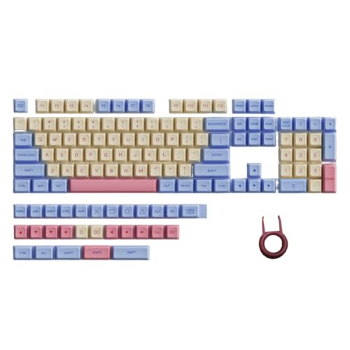 Rordigo 132 Tasten PBT-Tastenkappen Pink Niedliche Tastenkappen Sublimations-Tastenkappen XDA-Tastenkappenset für Mechanische Tastatur von Rordigo