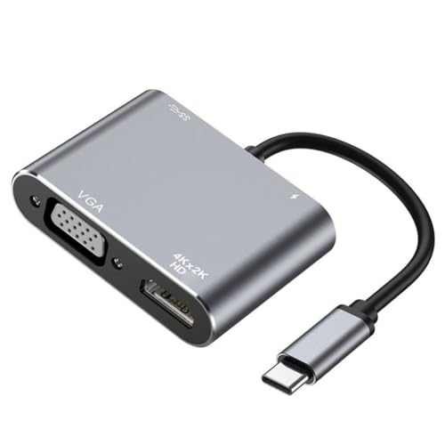 Rordigo 4-in-1-Kupplungsstation, Typ C, Multifunktions-Hub, kompatibel mit USB C A/VGA/USB 3.0/PD-Aufladung für Switch-Konverter von Rordigo