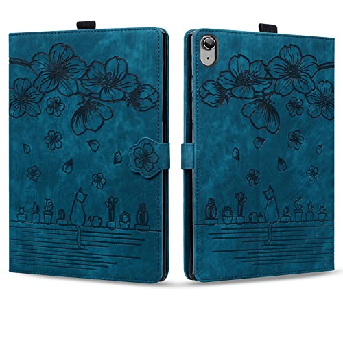 Rosbtib Hülle für ipad 10. Generation 2022 ipad 10,9 Hülle PU Leder Flip Case Ständer TPU Cover Tasche Schutzhülle mit Kartenschlitz für iPad 10 Generation 10,9 Zoll 2022, Blau Katze von Rosbtib