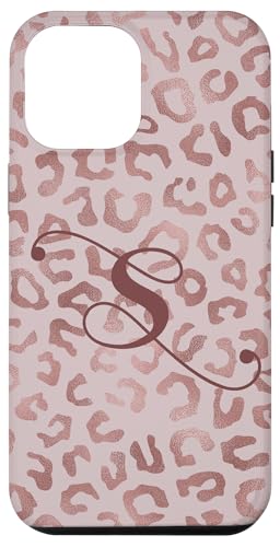 Hülle für iPhone 12 Pro Max Letter S Initial Leopard Rose Pink Cheetah Monogram von Rose Pink Swirls Stars Monograms ADC