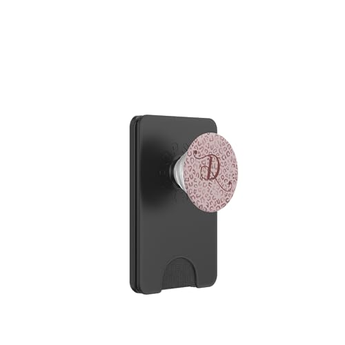 Letter D Initial Leopard Rose Pink Cheetah Monogram PopSockets PopWallet für MagSafe von Rose Pink Swirls Stars Monograms ADC