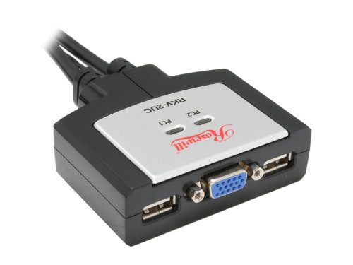 2 Port USB KVM Switch RKV-2UC. Integriertes USB-Kabel und Fernbedienung 1 Satz VGA-Monitor und USB-Tastatur/Maus zur Steuerung von bis zu 2 Computern VGA-Port unterstützt Auflösung bis zu 2048 x 1536 von Rosewill
