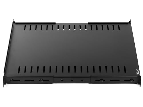 Rosewill 1U verstellbares belüftetes Server-Rack-Regal – 79,4 kg – 55,9 cm bis 114,3 cm verstellbare Einbautiefe Universalablage für 48,3 cm AV-/Netzwerkgeräte-Rack von Rosewill