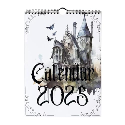 Rosixehird Monatlicher Tischkalender 2025, Gothic-Monatskalender | 11X9Zoll Gothic Tischkalender - Tagesplaner mit linierten Blöcken, Detektivkalender für Zuhause von Rosixehird