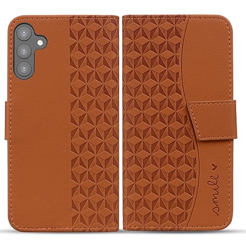 Rostsant Handyhülle für Samsung Galaxy A34 5G Hülle Premium PU Leder Schutzhülle Samsung A34 Flip Case Brieftasche Kartenschlitz Hülle für Samsung A34 5G - Braun von Rostsant