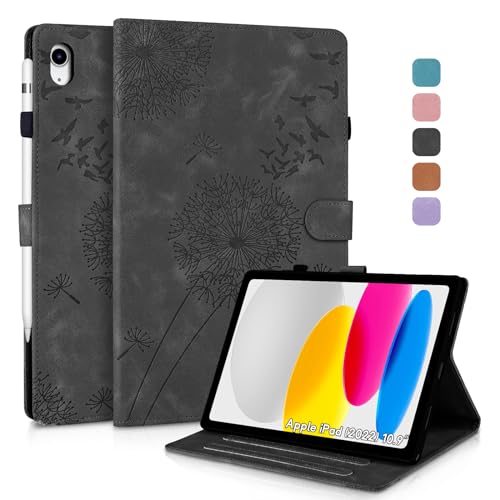 Rostsant Handyhülle für iPad 10.Generation 2022 10,9 Zoll Löwenzahn PU Leder iPad 10.Generation 2022 10,9 Zoll Flip Case Brieftasche Tasche Hülle Magnetisch Handyhülle für iPad 10.Generation Schwarz von Rostsant