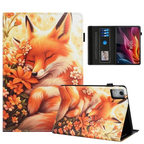 Rostsant Hülle für Lenovo Tab K11 Plus PU Leder Hülle Magnetischer Ständer Lenovo Tab M11 Plus Wallet Tablet Schutzhülle für Lenovo Tab M11 Plus/Lenovo Tab K11 Plus 11.45 Zoll Blumenfuchs von Rostsant