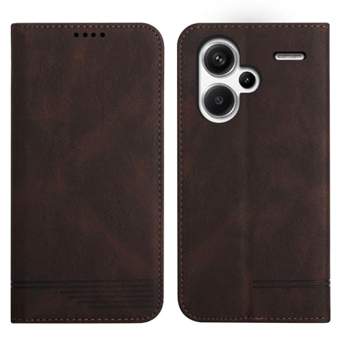 Rostsant Hülle für Xiaomi Redmi Note 13 Pro+ 5G PU Leder Brieftasche Schutzhülle Ständer Magnetisch Handyhülle für Xiaomi Redmi Note 13 Pro+ 5G Braun von Rostsant