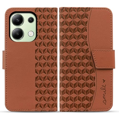 Rostsant Xiaomi Redmi Note 13 4G Handyhülle Premium PU Leder Schutzhülle Flip Case Brieftasche Kartenschlitz Hülle Rundumschutz für Xiaomi Redmi Note 13 4G Braun von Rostsant