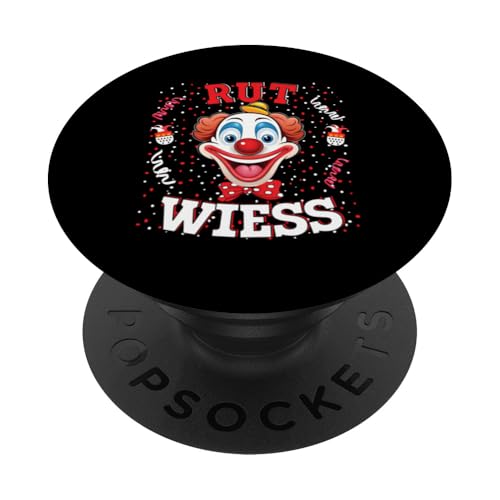 Köln Rut und Wiess Kölner Dom Karnevalskostüm Clown Kostüm PopSockets Klebender PopGrip von Rot Weiss Karneval Kostüm Fasching Köln Mainz