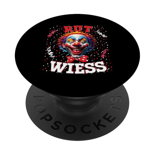 Köln Rut und Wiess Kölner Dom Karnevalskostüm Clown Kostüm PopSockets Klebender PopGrip von Rot Weiss Karneval Kostüm Fasching Köln Mainz