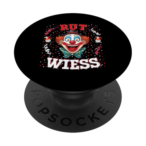 Köln Rut und Wiess Kölner Dom Karnevalskostüm Clown Kostüm PopSockets Klebender PopGrip von Rot Weiss Karneval Kostüm Fasching Köln Mainz