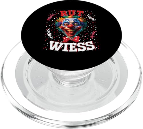 Köln Rut und Wiess Kölner Dom Karnevalskostüm Clown Kostüm PopSockets PopGrip für MagSafe von Rot Weiss Karneval Kostüm Fasching Köln Mainz