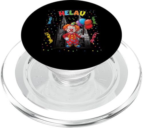 Köln Rut und Wiess Kölner Dom Karnevalskostüm Clown Kostüm PopSockets PopGrip für MagSafe von Rot Weiss Karneval Kostüm Fasching Köln Mainz