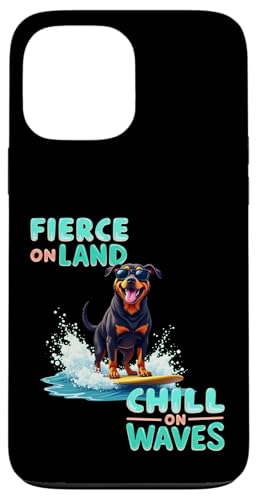 Cooler Rottweiler Surfhund Hülle für iPhone 13 Pro Max von Rottweiler Fun Designs