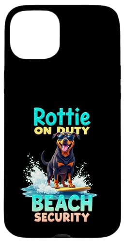 Cooler Rottweiler Surfhund Hülle für iPhone 15 Plus von Rottweiler Fun Designs