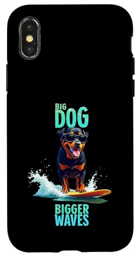 Cooler Rottweiler Surfhund Hülle für iPhone X/XS von Rottweiler Fun Designs