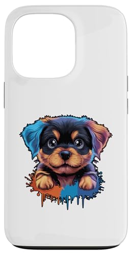 Hülle für iPhone 13 Pro Splash Art Rottweiler Rottie Hund Rottweiler von Rottweilers Dog Lover Rottweiler Gifts