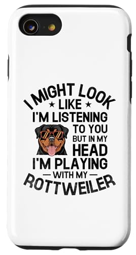 Hülle für iPhone SE (2020) / 7 / 8 Aber in meinem Kopf spiele ich mit meinem Rottweiler Rottie Dog von Rottweilers Dog Lover Rottweiler Gifts