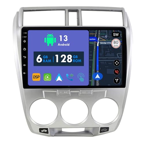 RoverOne Autoradio GPS für Honda City 2008 2009 2010 2011 2012 2013 2014 Carplay Android Auto Stereo Head Unit Bluetooth Sat Navigation von RoverOne