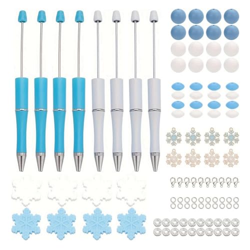 Roxvue 8er-Set Perlenstifte, Kunststoffperlenstifte, Winter-Kugelschreiber, DIY-Bastelstifte-Set für Schüler, Teenager, Schule von Roxvue