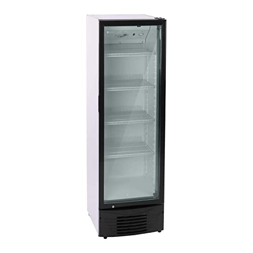 Royal Catering Flaschenkühlschrank Getränkekühlschrank mit Glastür RCGK-B320 (320 L, 210 W, 4 Einlagen, verschließbare Schwenktür, Temperaturbereich 2–8 °C) Schwarz von Royal Catering